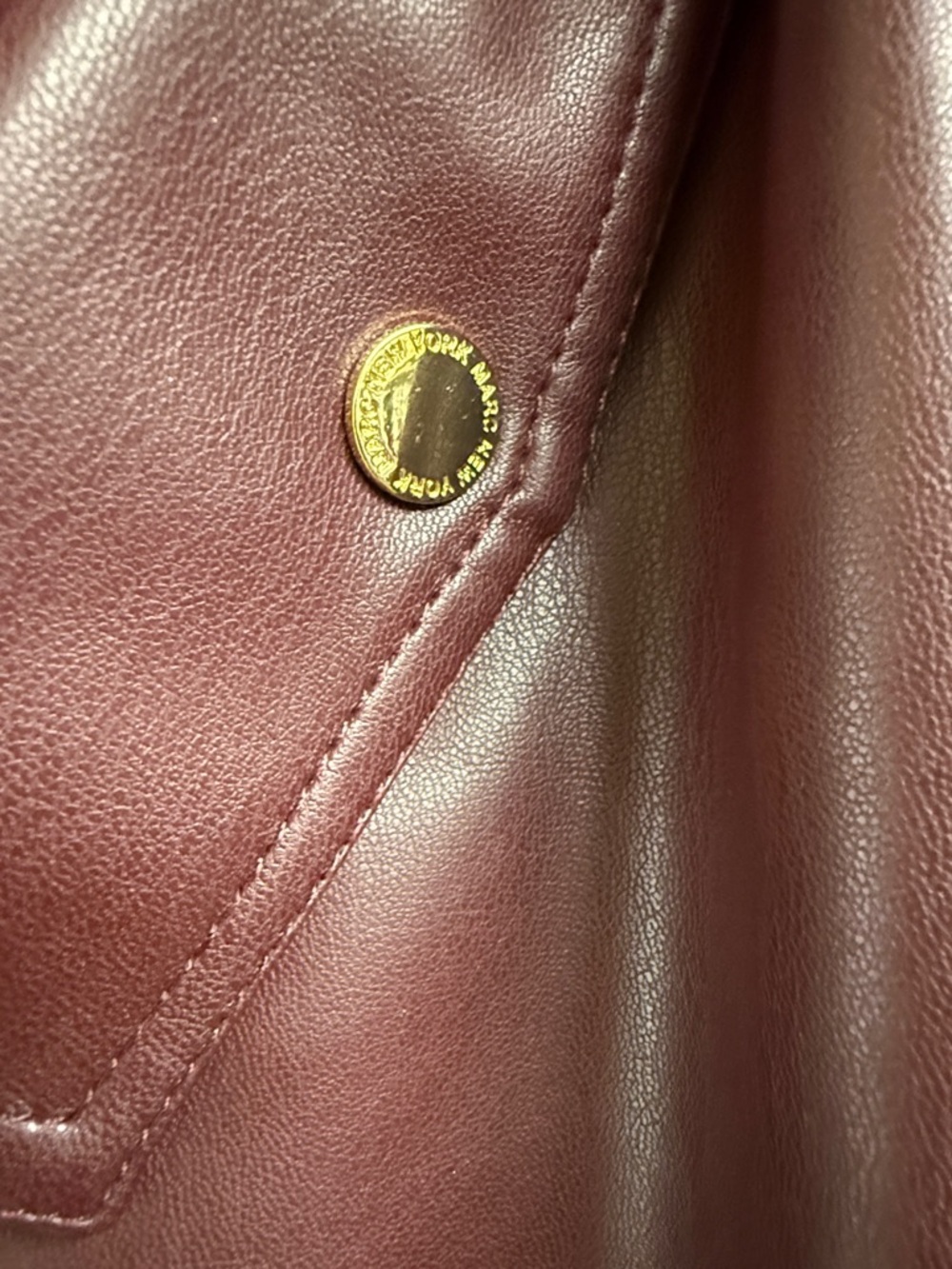 Marc New York Burgundy Faux-Leather A-Line Skirt - Picture 3 of 4